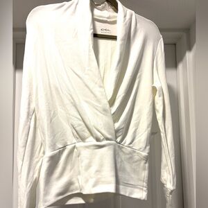OGL Ivory Drape Neck Blouse